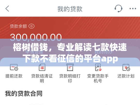 榕树借钱，专业解读七款快速下款不看征信的平台app