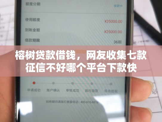 榕树贷款借钱，网友收集七款征信不好哪个平台下款快