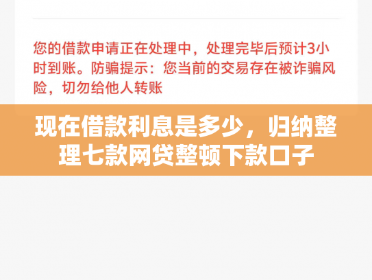 现在借款利息是多少，归纳整理七款网贷整顿下款口子