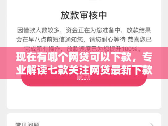 现在有哪个网贷可以下款，专业解读七款关注网贷最新下款口子