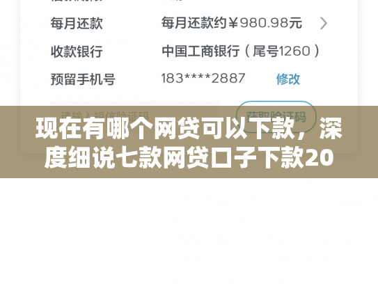 现在有哪个网贷可以下款，深度细说七款网贷口子下款2001的