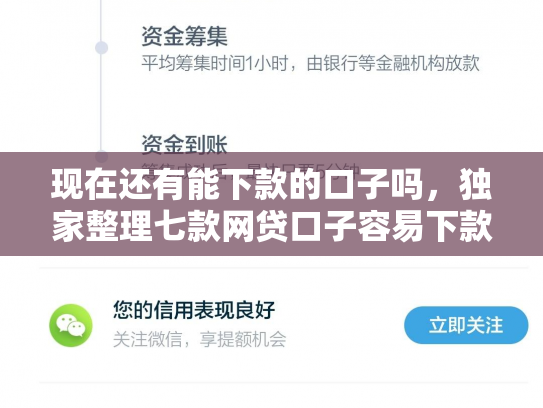 现在还有能下款的口子吗，独家整理七款网贷口子容易下款