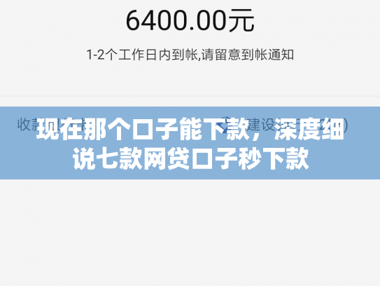 现在那个口子能下款，深度细说七款网贷口子秒下款