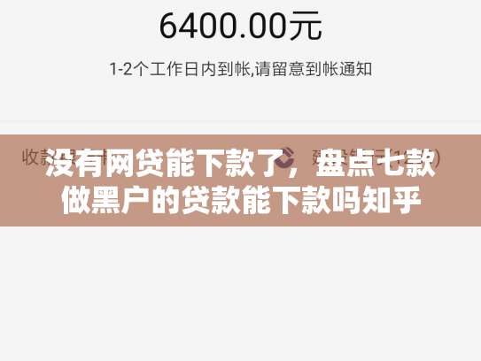没有网贷能下款了，盘点七款做黑户的贷款能下款吗知乎