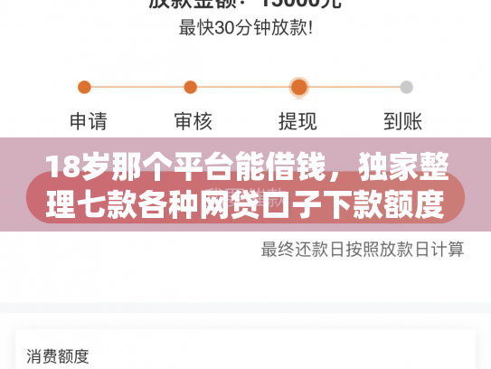 18岁那个平台能借钱，独家整理七款各种网贷口子下款额度