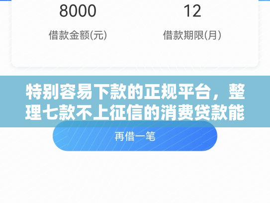 特别容易下款的正规平台，整理七款不上征信的消费贷款能下款吗