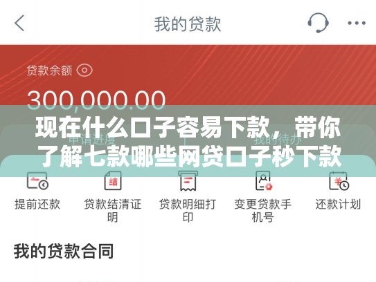 现在什么口子容易下款，带你了解七款哪些网贷口子秒下款