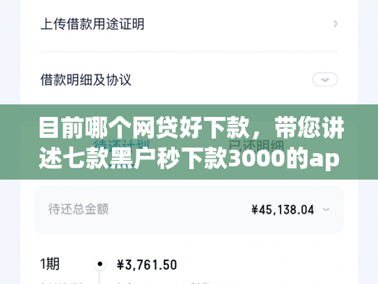 目前哪个网贷好下款，带您讲述七款黑户秒下款3000的app