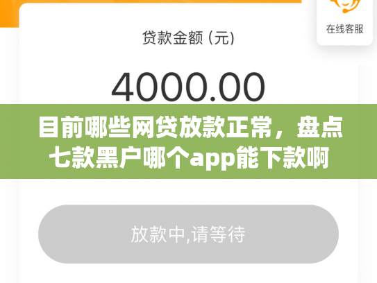 目前哪些网贷放款正常，盘点七款黑户哪个app能下款啊