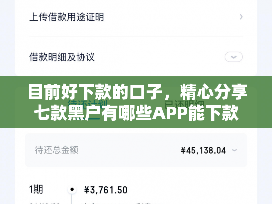 目前好下款的口子，精心分享七款黑户有哪些APP能下款