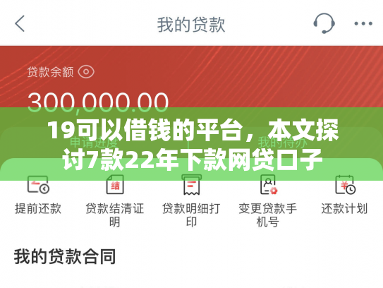 19可以借钱的平台，本文探讨7款22年下款网贷口子