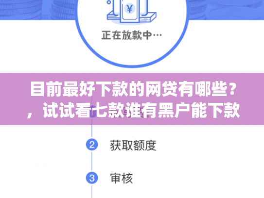 目前最好下款的网贷有哪些？，试试看七款谁有黑户能下款的app