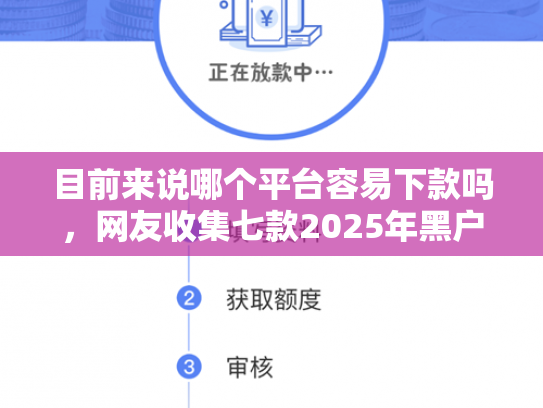 目前来说哪个平台容易下款吗，网友收集七款2025年黑户下款APP