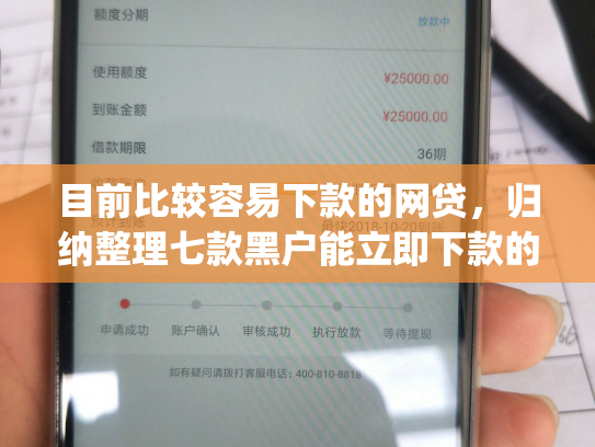 目前比较容易下款的网贷，归纳整理七款黑户能立即下款的app