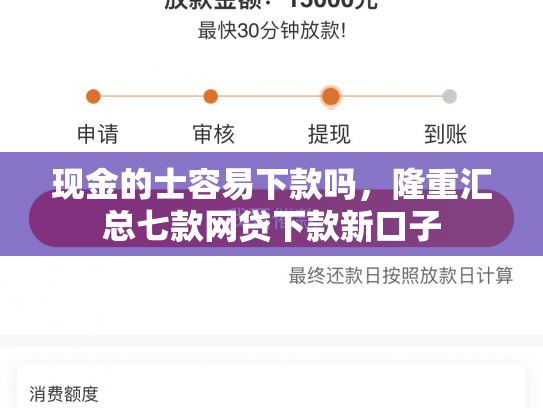 现金的士容易下款吗，隆重汇总七款网贷下款新口子