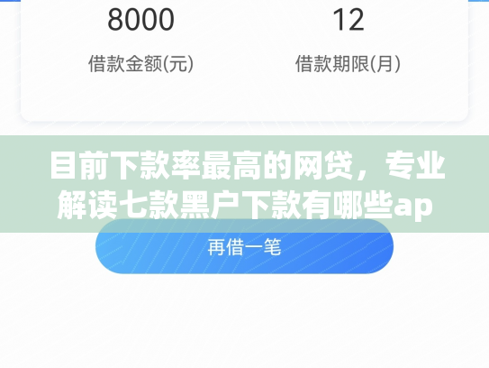目前下款率最高的网贷，专业解读七款黑户下款有哪些app