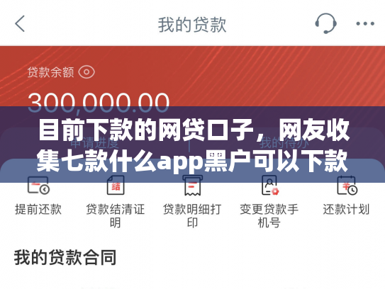 目前下款的网贷口子，网友收集七款什么app黑户可以下款
