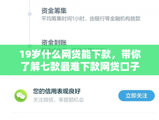 19岁什么网贷能下款，带你了解七款最难下款网贷口子