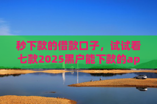 秒下款的借款口子，试试看七款2025黑户能下款的app