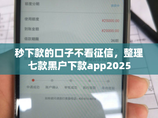 秒下款的口子不看征信，整理七款黑户下款app2025