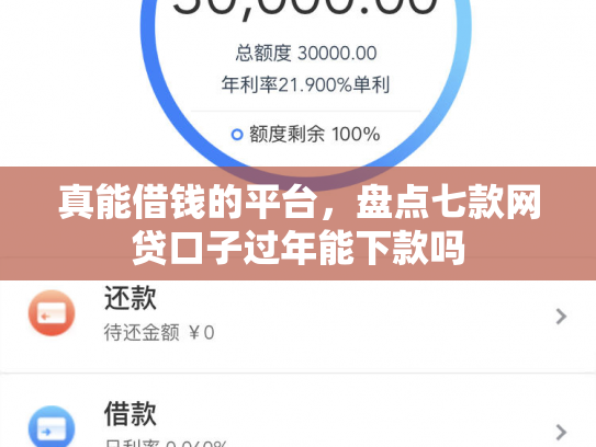 真能借钱的平台，盘点七款网贷口子过年能下款吗