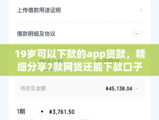 19岁可以下款的app贷款，精细分享7款网贷还能下款口子