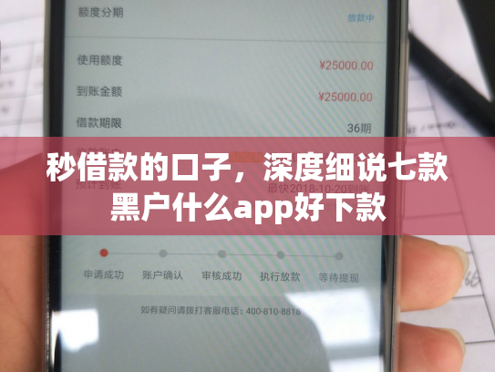 秒借款的口子，深度细说七款黑户什么app好下款