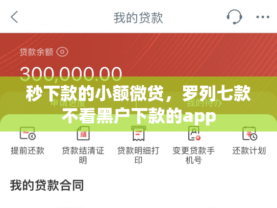 秒下款的小额微贷，罗列七款不看黑户下款的app