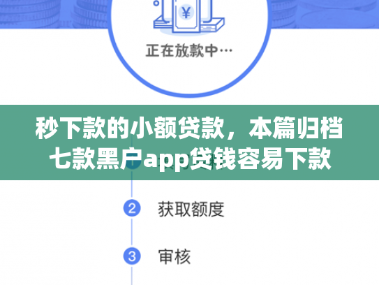 秒下款的小额贷款，本篇归档七款黑户app贷钱容易下款