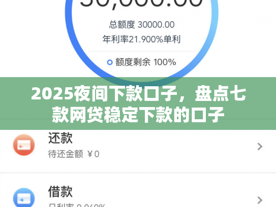 2025夜间下款口子，盘点七款网贷稳定下款的口子