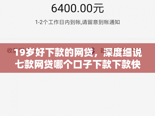 19岁好下款的网贷，深度细说七款网贷哪个口子下款下款快