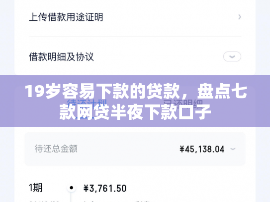 19岁容易下款的贷款，盘点七款网贷半夜下款口子