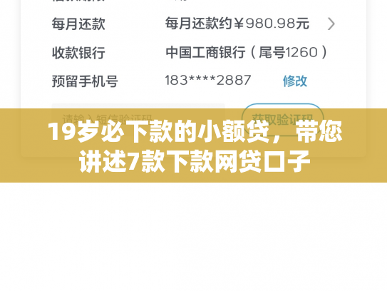 19岁必下款的小额贷，带您讲述7款下款网贷口子