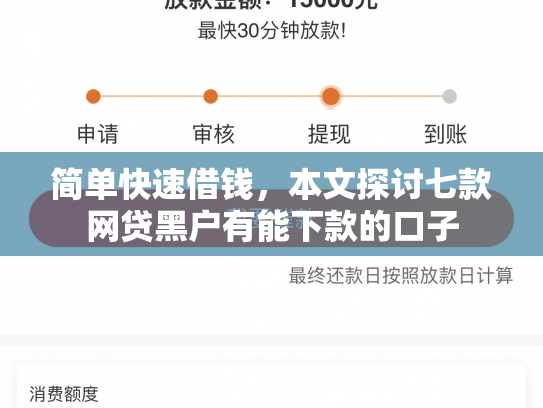简单快速借钱，本文探讨七款网贷黑户有能下款的口子