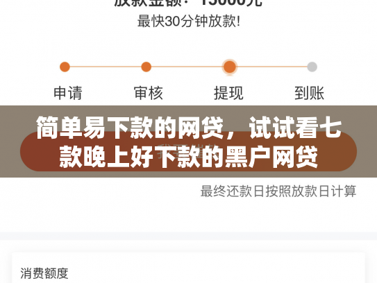 简单易下款的网贷，试试看七款晚上好下款的黑户网贷