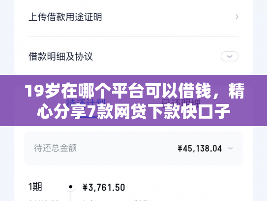 19岁在哪个平台可以借钱，精心分享7款网贷下款快口子