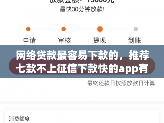 网络贷款最容易下款的，推荐七款不上征信下款快的app有哪些