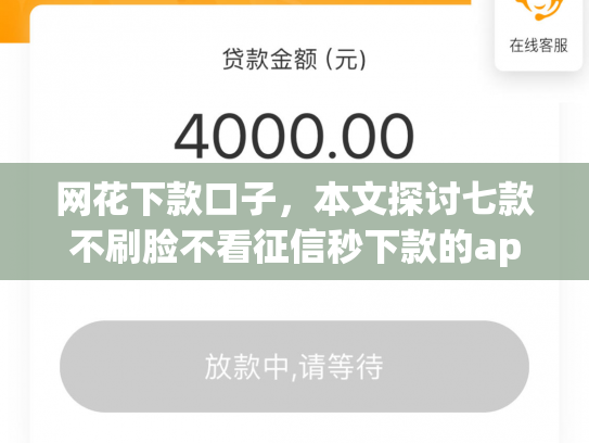 网花下款口子，本文探讨七款不刷脸不看征信秒下款的app