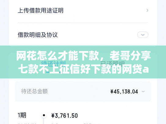 网花怎么才能下款，老哥分享七款不上征信好下款的网贷app
