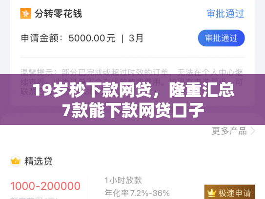 19岁秒下款网贷，隆重汇总7款能下款网贷口子
