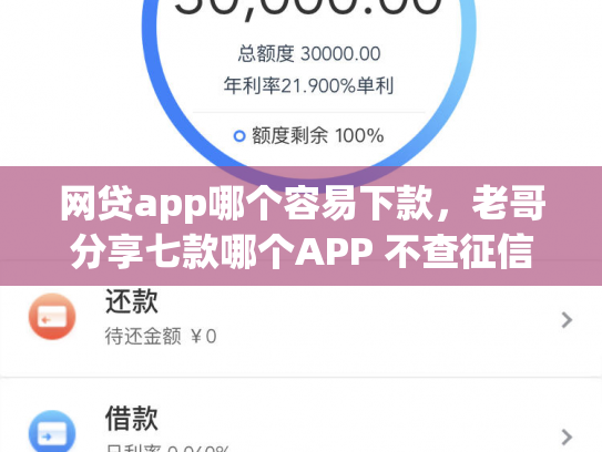 网贷app哪个容易下款，老哥分享七款哪个APP 不查征信下款快