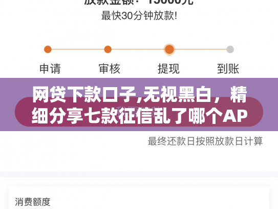 网贷下款口子,无视黑白，精细分享七款征信乱了哪个APP可以下款