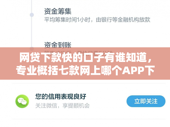 网贷下款快的口子有谁知道，专业概括七款网上哪个APP下款快不上征信