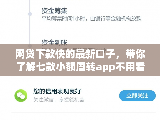 网贷下款快的最新口子，带你了解七款小额周转app不用看征信秒下款