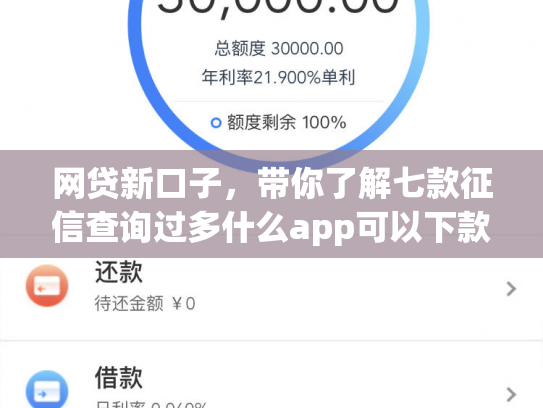 网贷新口子，带你了解七款征信查询过多什么app可以下款