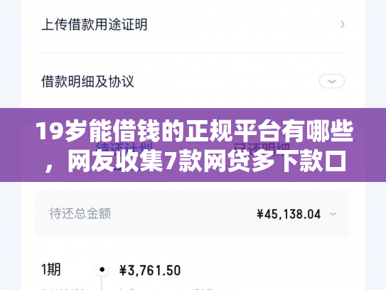 19岁能借钱的正规平台有哪些，网友收集7款网贷多下款口子