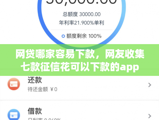 网贷哪家容易下款，网友收集七款征信花可以下款的app