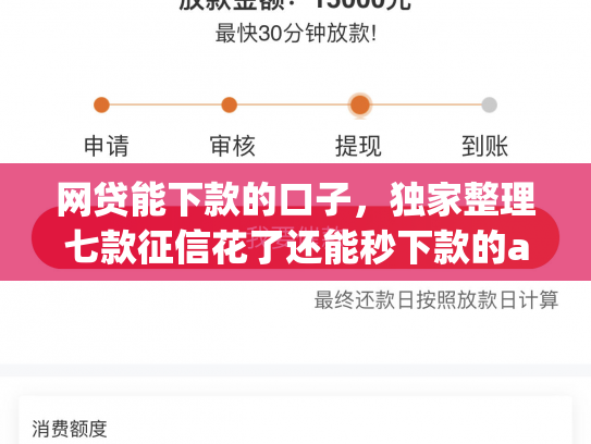 网贷能下款的口子，独家整理七款征信花了还能秒下款的app