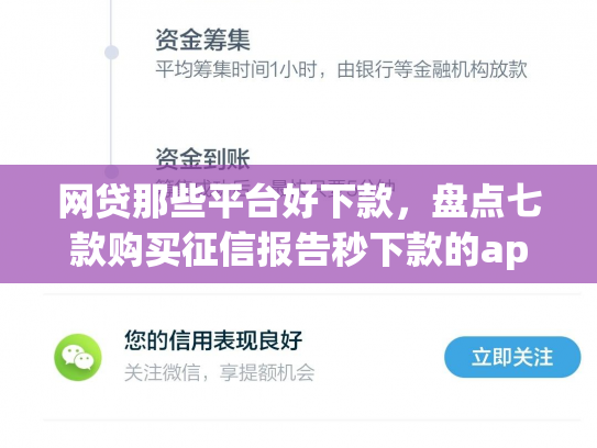 网贷那些平台好下款，盘点七款购买征信报告秒下款的app