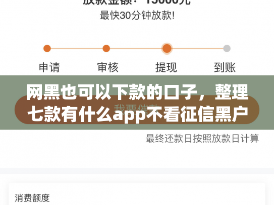 网黑也可以下款的口子，整理七款有什么app不看征信黑户秒下款的